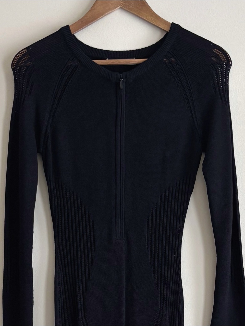 Manière De Voir Black Knitted Contour Jumpsuit Bodysuit Large - Picture 3 of 11